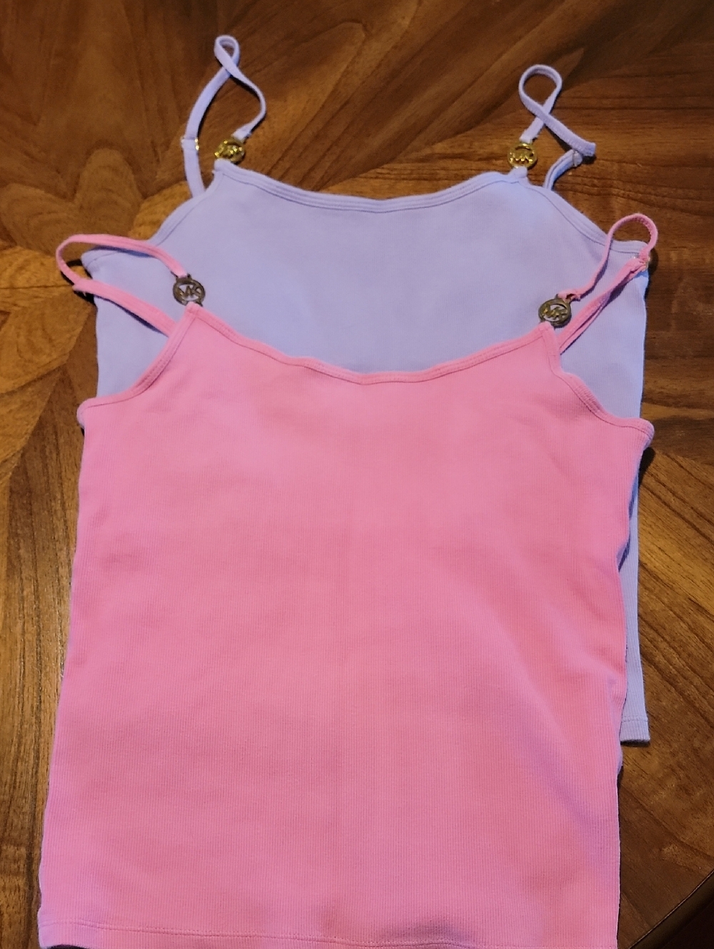 Michael Kors Set of Two Ribbed Cami Tanks - Pink & Lavender